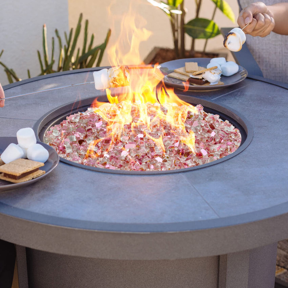 Mr. Fireglass outdoor lifestyle on patio table enhancing ambiance