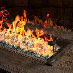 Mr. Fireglass platinum pieces reflecting light to boost visual sparkle and modern look