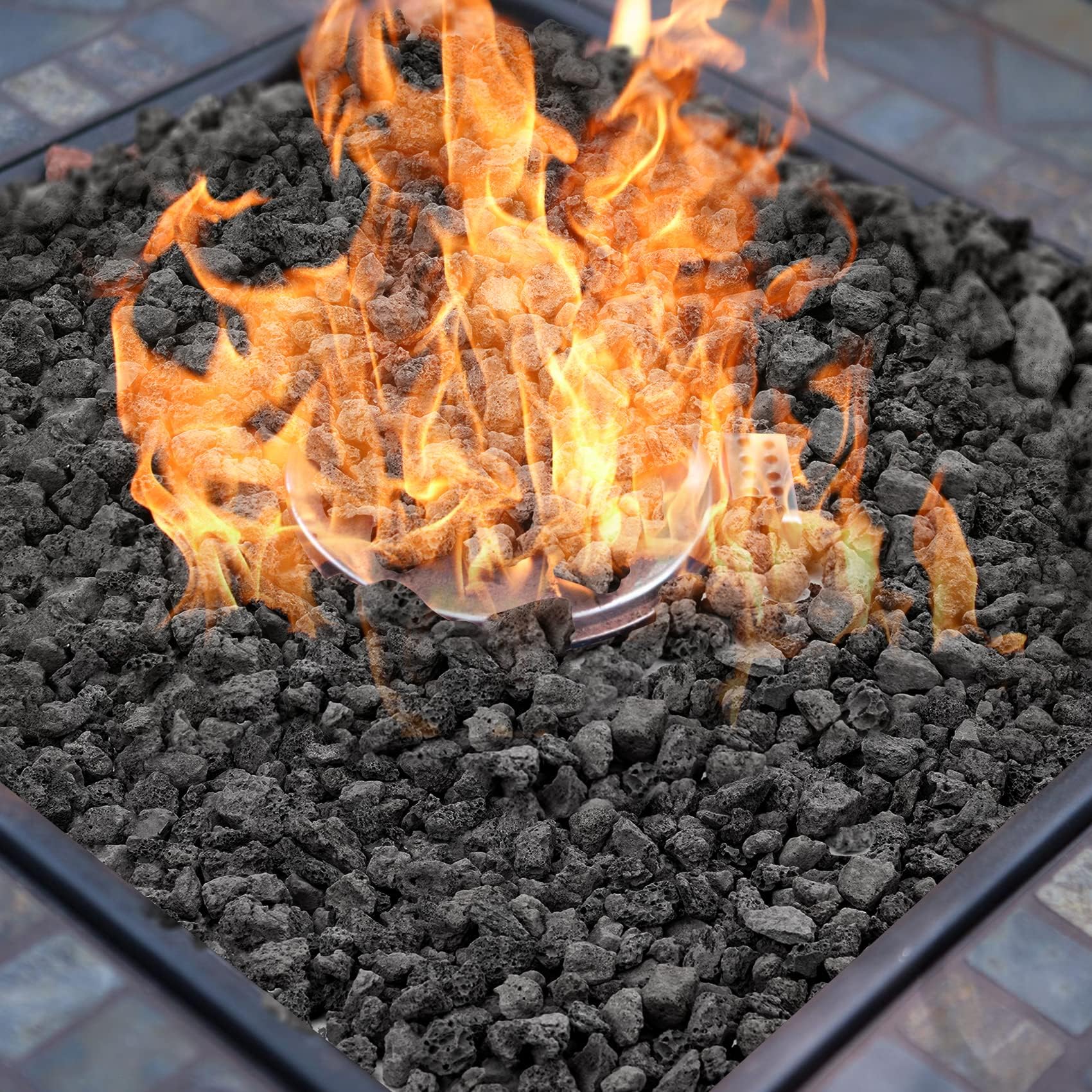 Mr. Fireglass in pond filter supporting water feature cleanliness