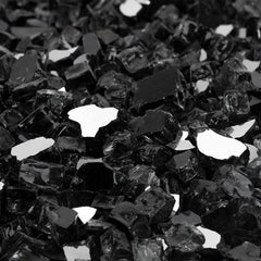 Mr. Fireglass scattered around planter for modern landscape appeal
