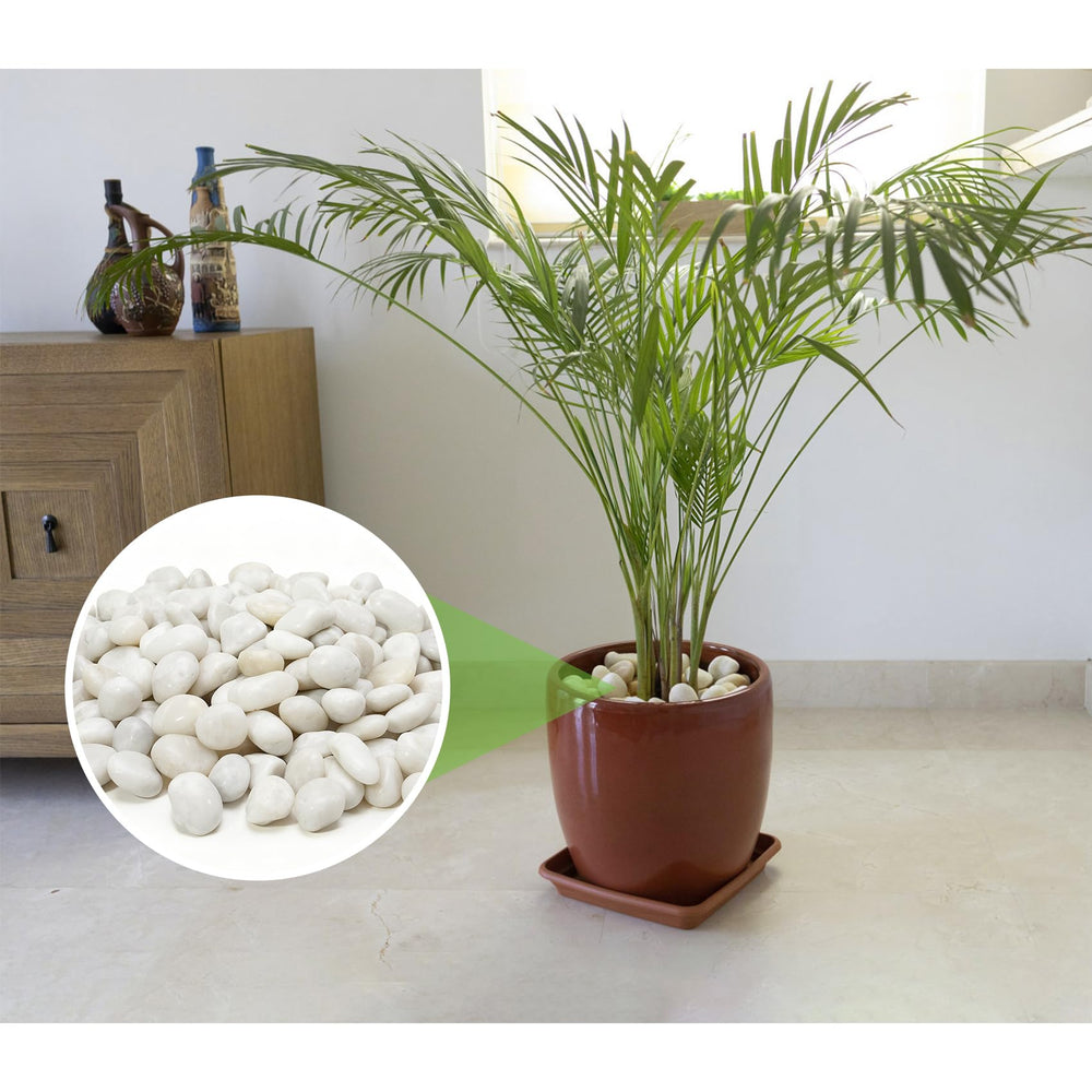 Mr. Fireglass used as vase filler bringing clean white contrast to floral arrangements