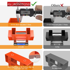 Mr IRONSTONE attached to 2x4 lumber showing simple DIY installation and adjustable length