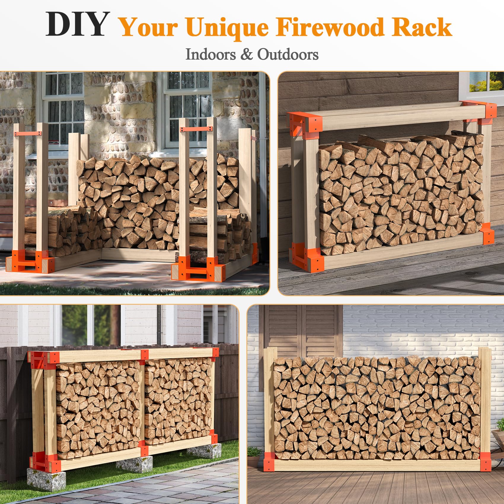 Mr IRONSTONE wood stack on rack outdoors illustrating elevated, dry firewood storage benefit