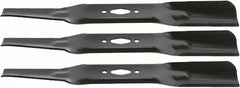 Mr Mower Parts three blades laid out to show balanced set advantage