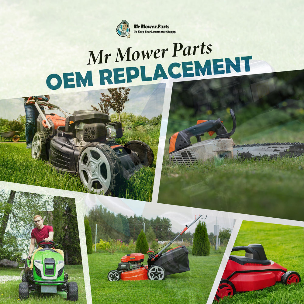 Mr Mower Parts blade installed on a 50-inch deck illustrating correct fit and alignment