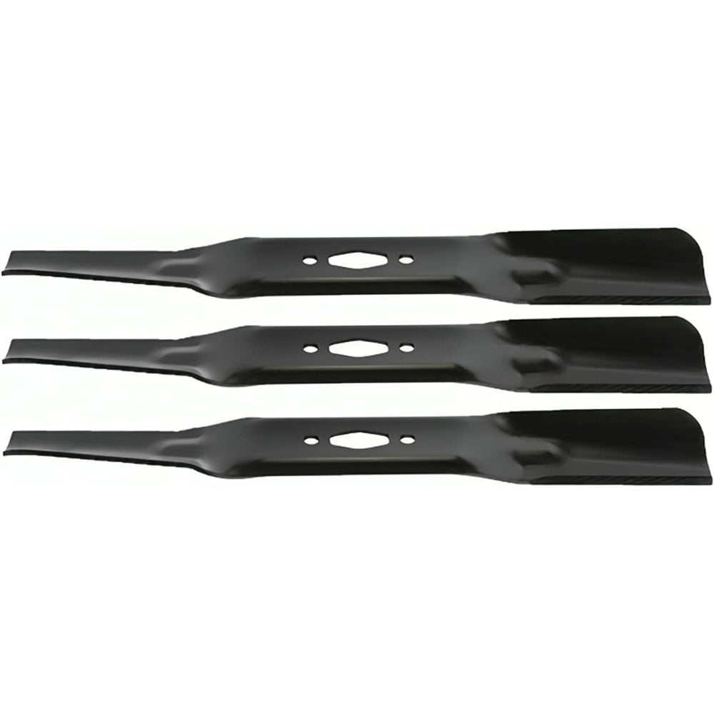 Mr Mower Parts front view of 54-inch blade set showing packaging benefit of proper replacement