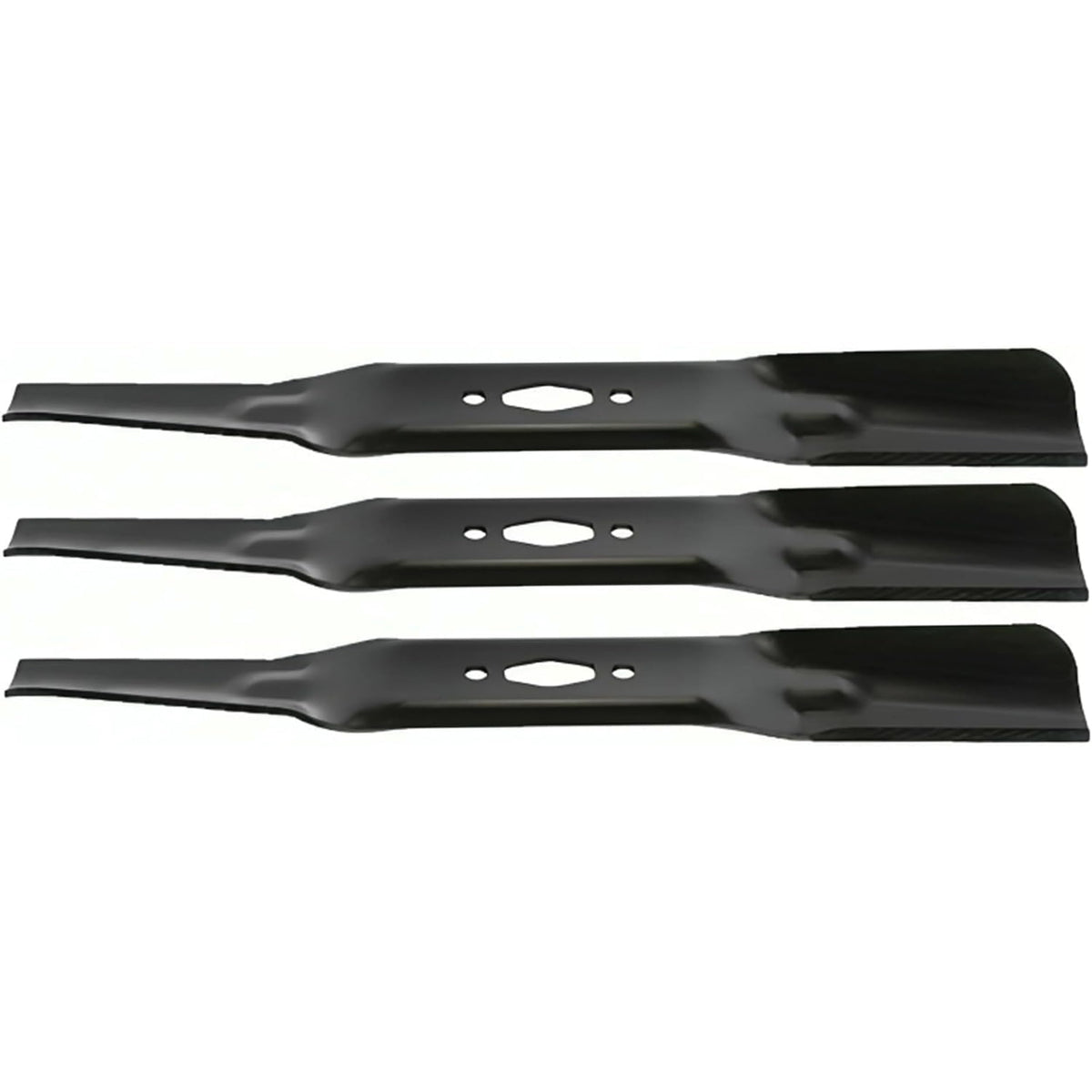 Mr Mower Parts front view of 54-inch blade set showing packaging benefit of proper replacement