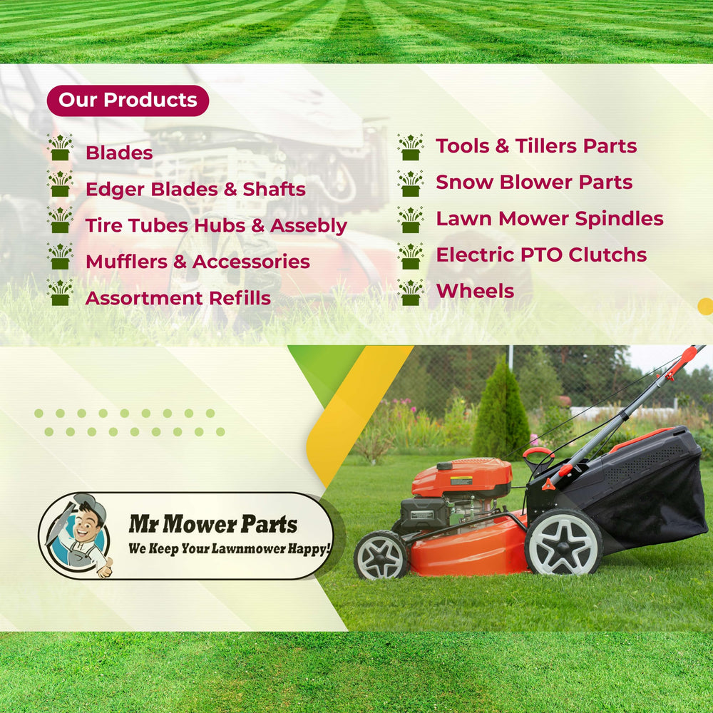 Mr Mower Parts mower cutting grass in yard showing even finish benefit