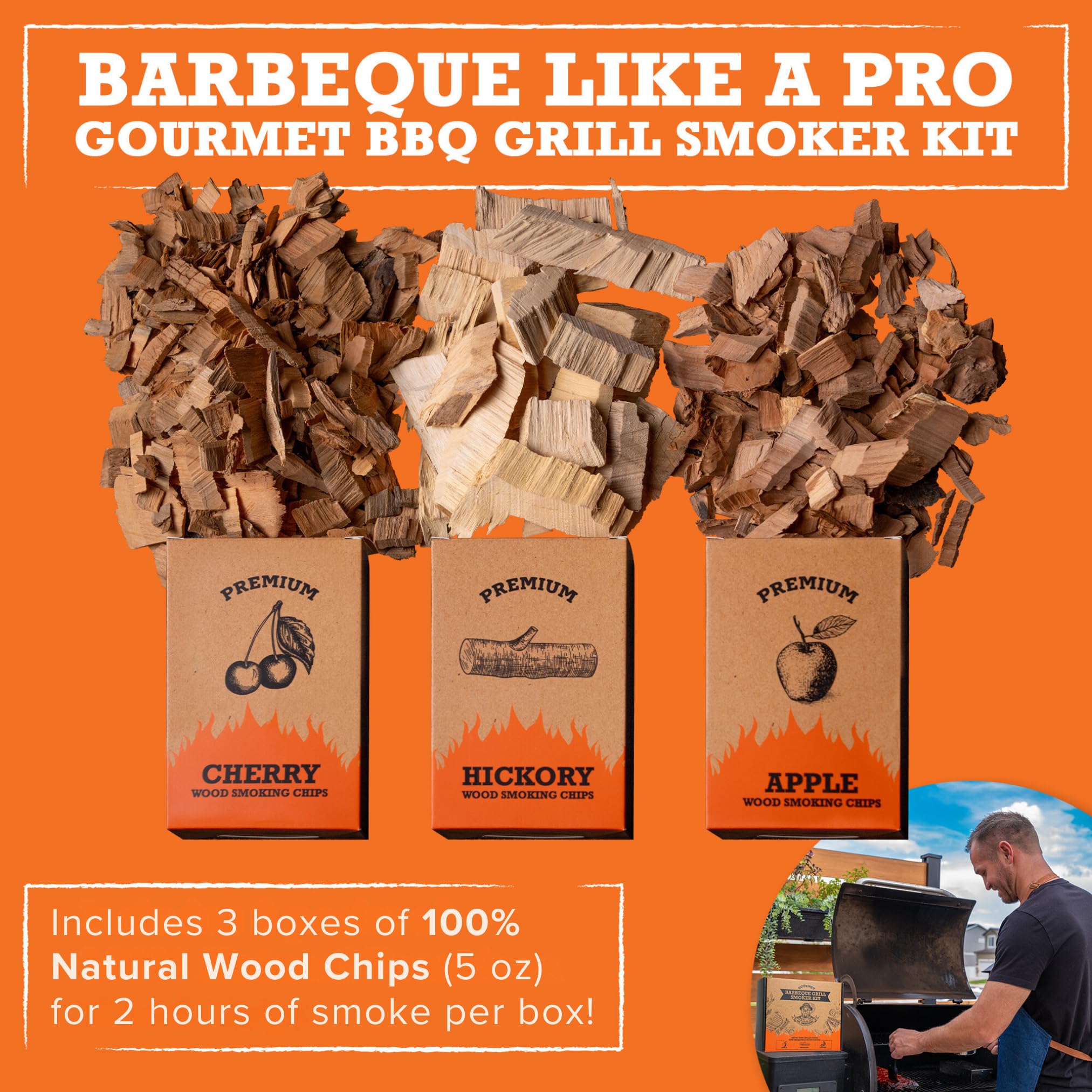 MR. SMOKESOME smoker box in use over charcoal grill adding visible smoke and flavor