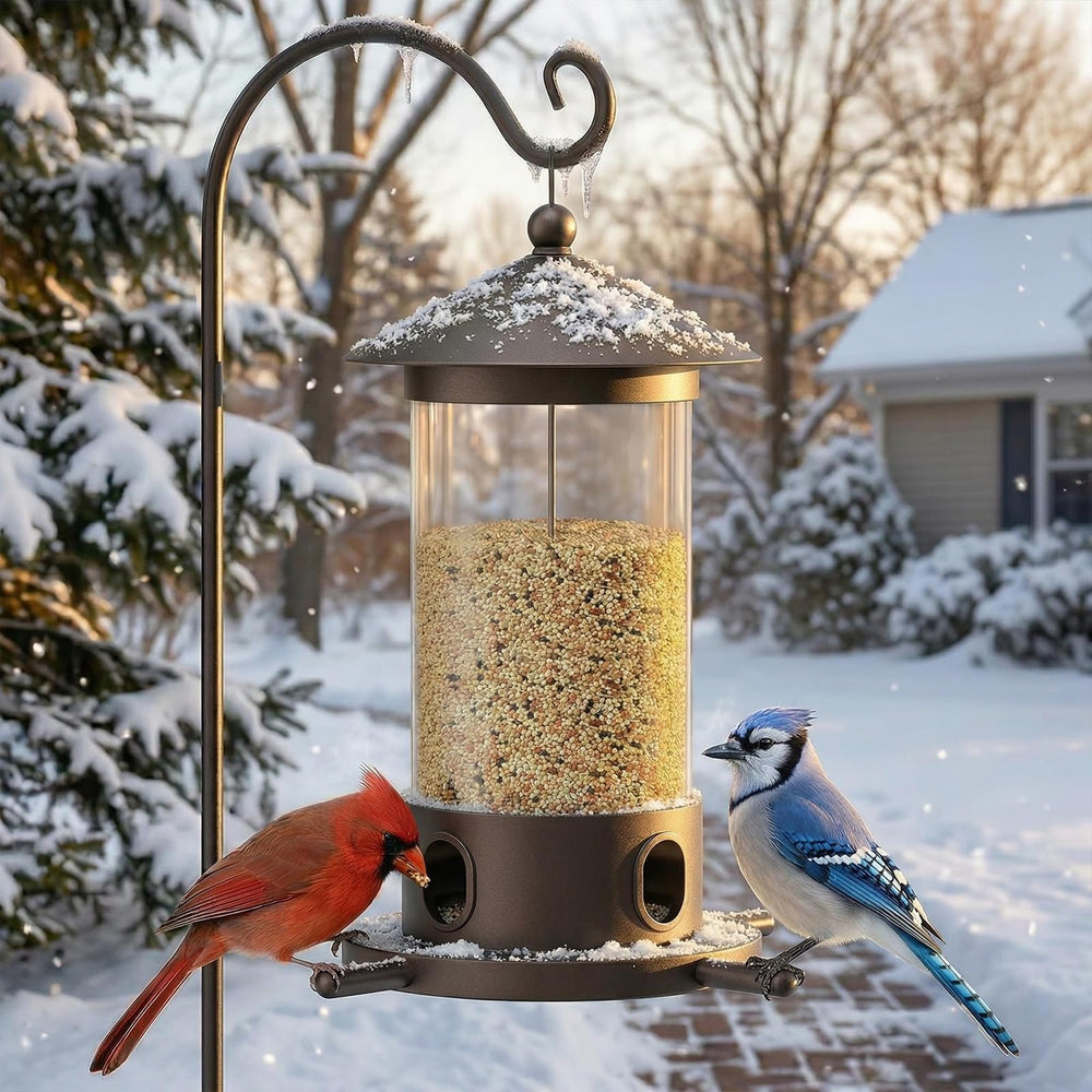 MrCrafts hanging from a tree branch attracting small wild birds to feed