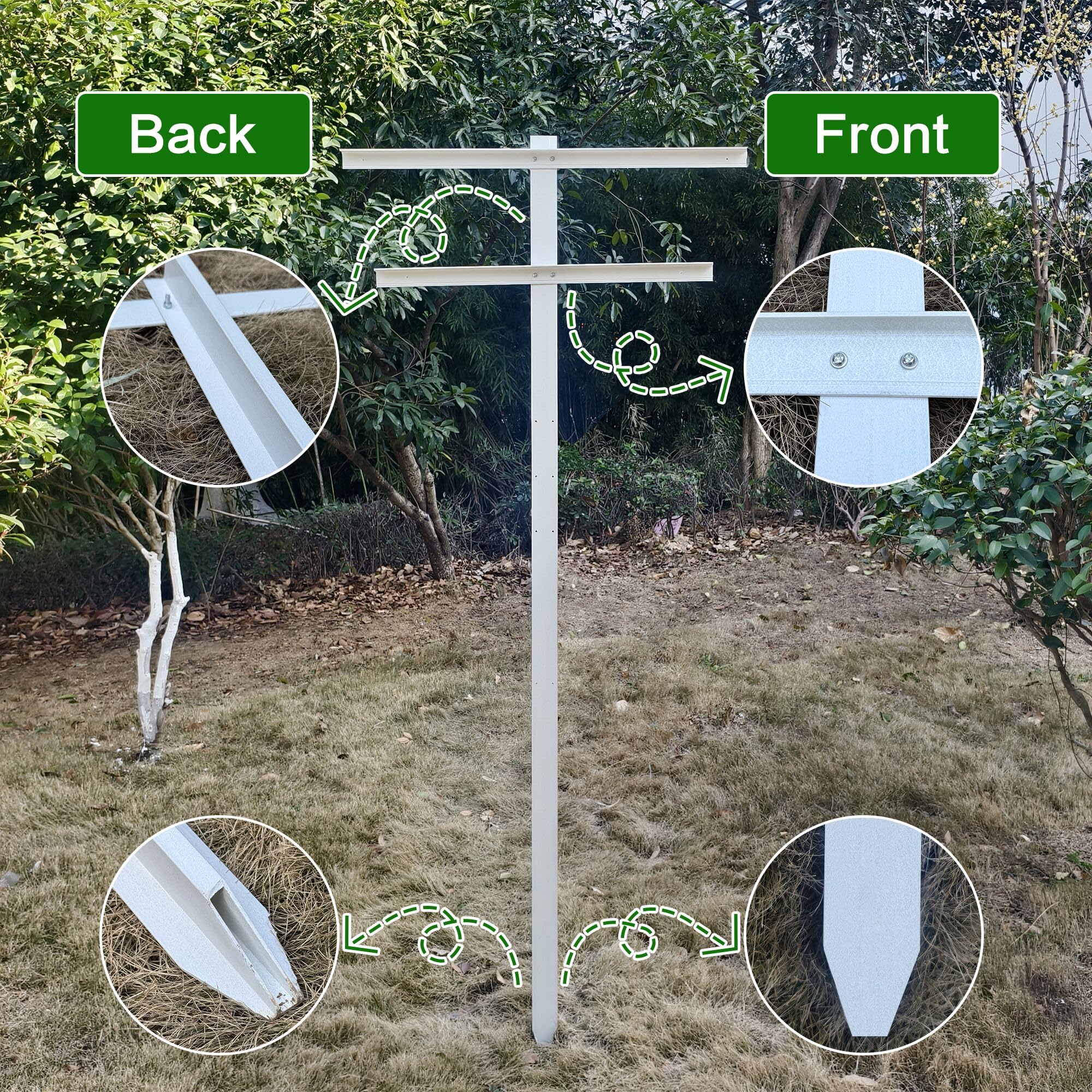 Mr Garden hands wearing included gloves installing a trellis quickly