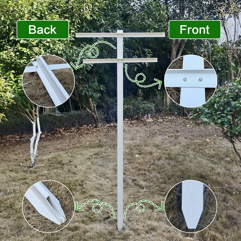 Mr Garden hands wearing included gloves installing a trellis quickly