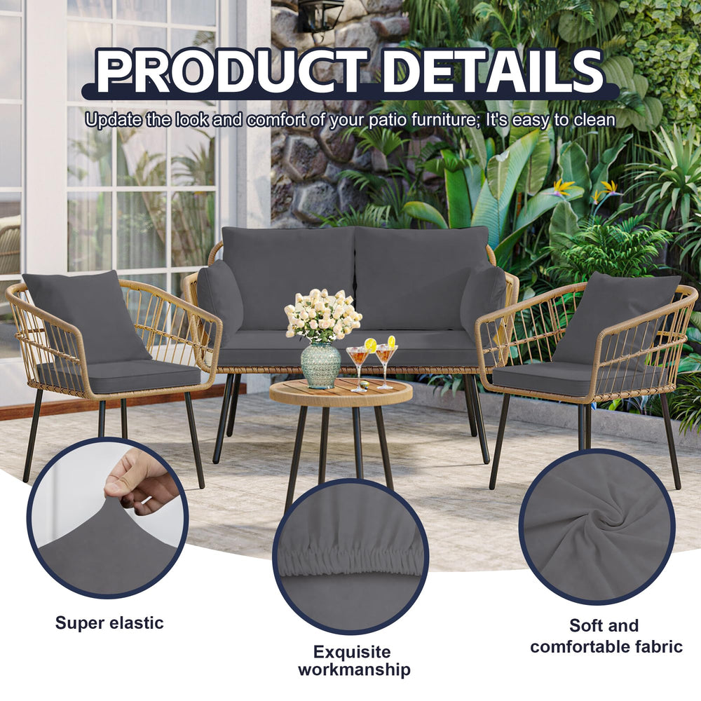 MRGSDL fitted cushion cover on patio chair demonstrating smooth tailored look and easy refresh benefit