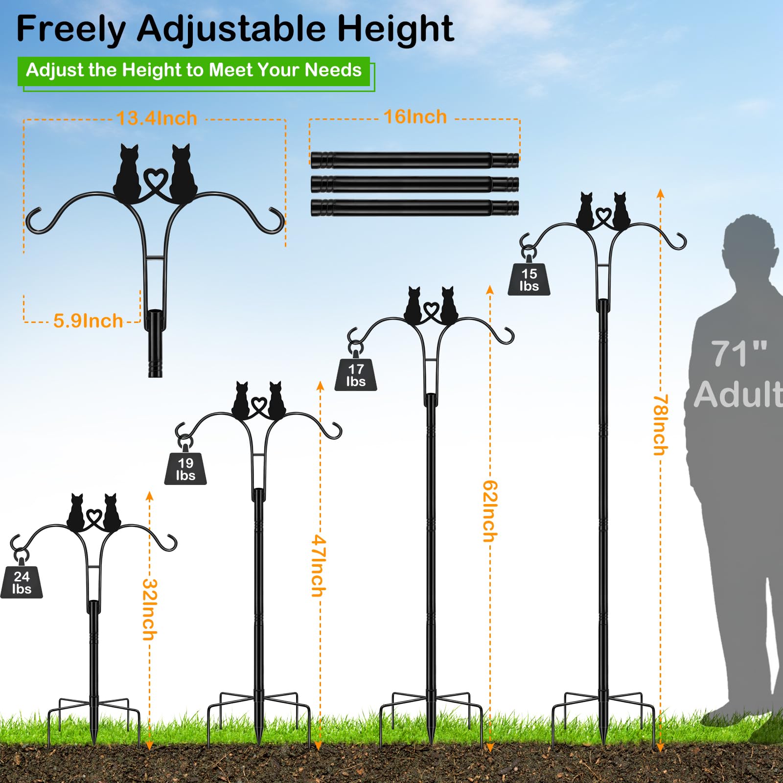 MRHEPHAESTUS close-up of double-arm holding two feeders for increased hanging capacity