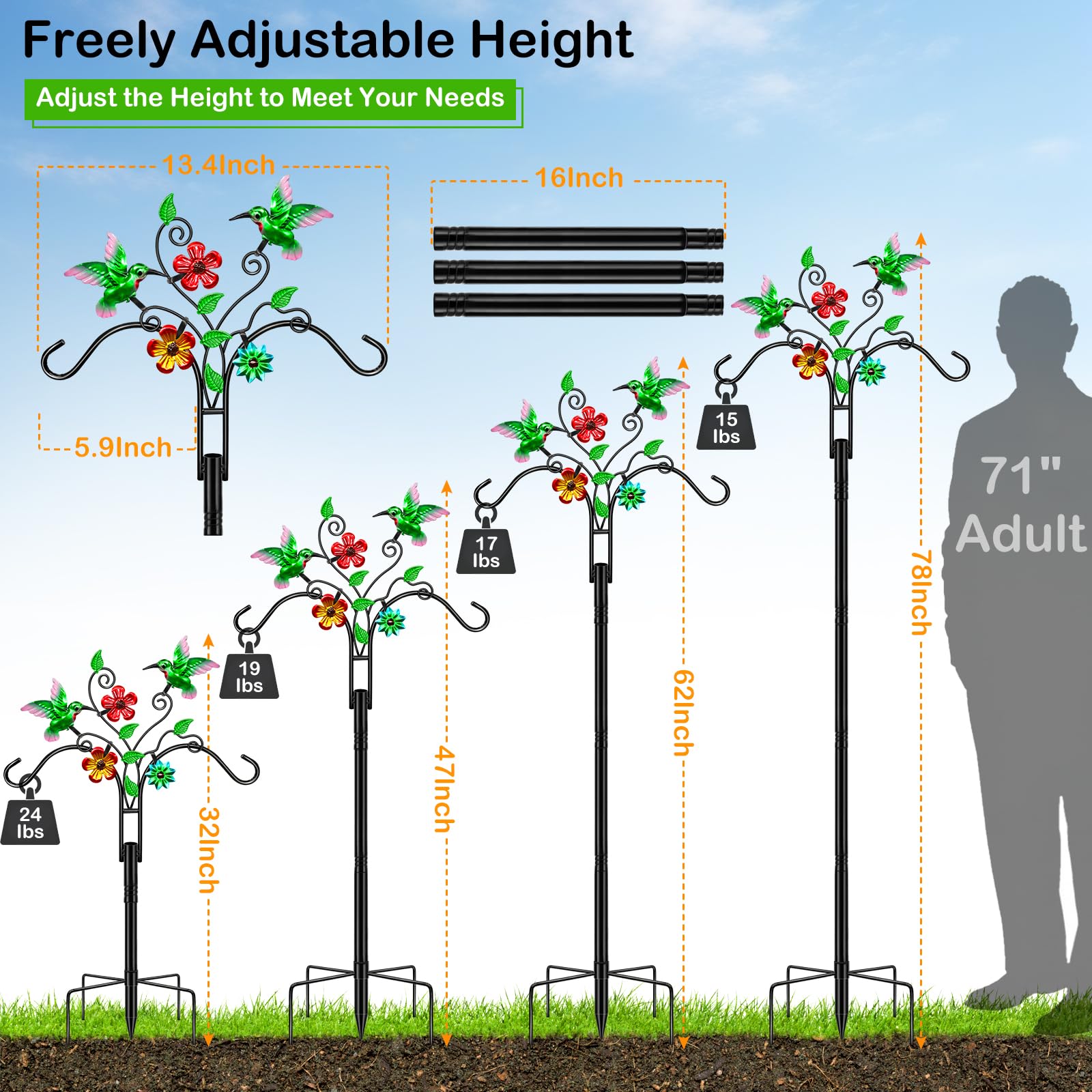 MRHEPHAESTUS five-prong stake base close-up demonstrating secure ground stability