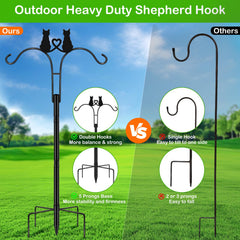 MRHEPHAESTUS pole next to person showing 78-inch height for predator-safe placement