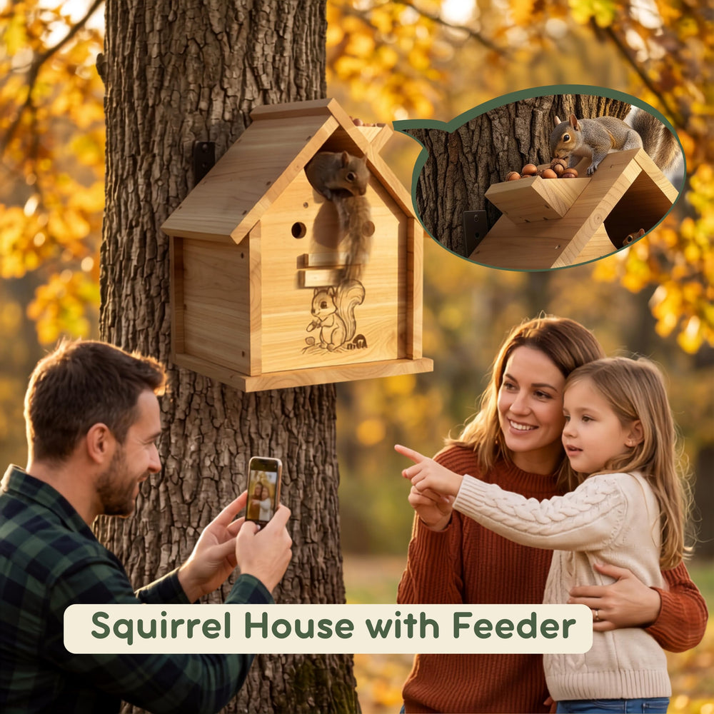 MRHN squirrel house in garden setting blending with landscape benefit
