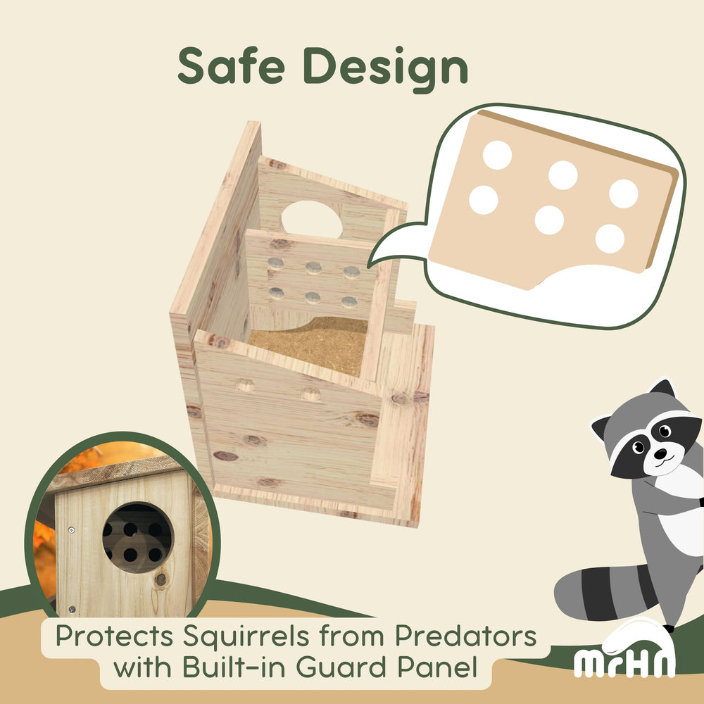 MrHN mounted on tree in garden providing safe elevated habitat