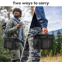 MRINCA close-up of top zipper and comfort-grip handle for easy carrying