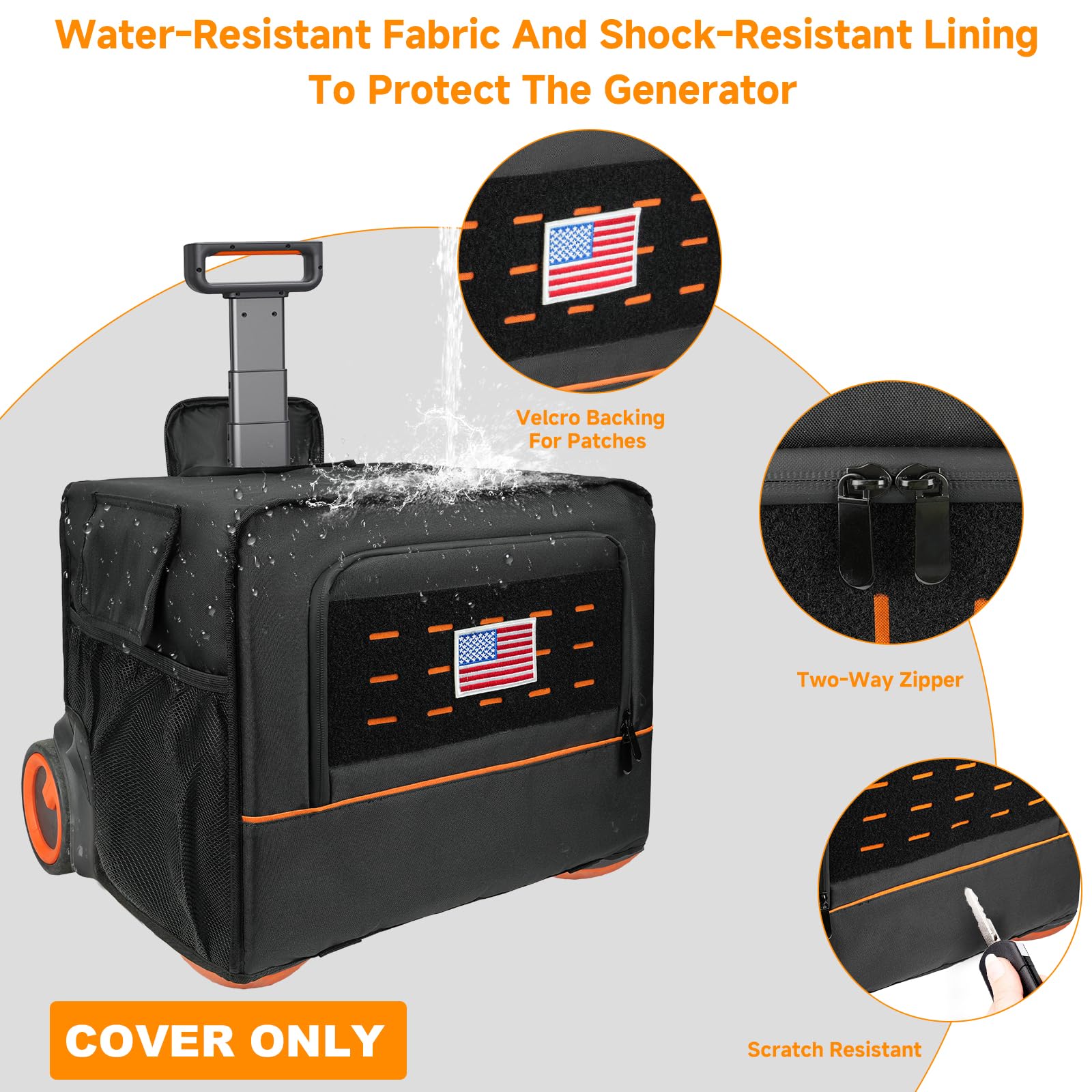 MRINCA water-resistant material shedding rain keeps generator dry outdoors