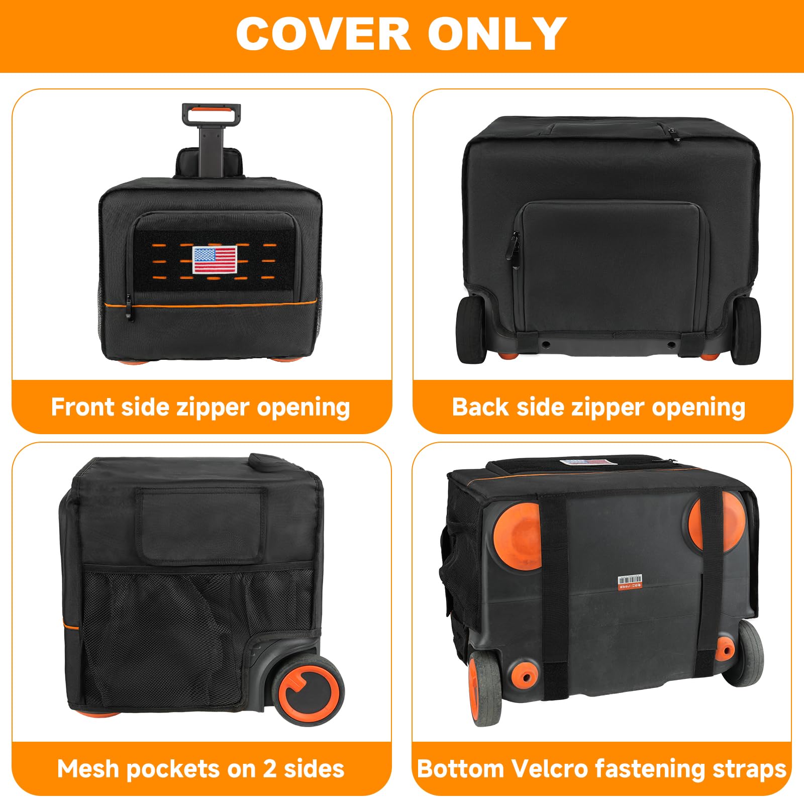 MRINCA dual zipper access for front and rear charging ports provides convenience