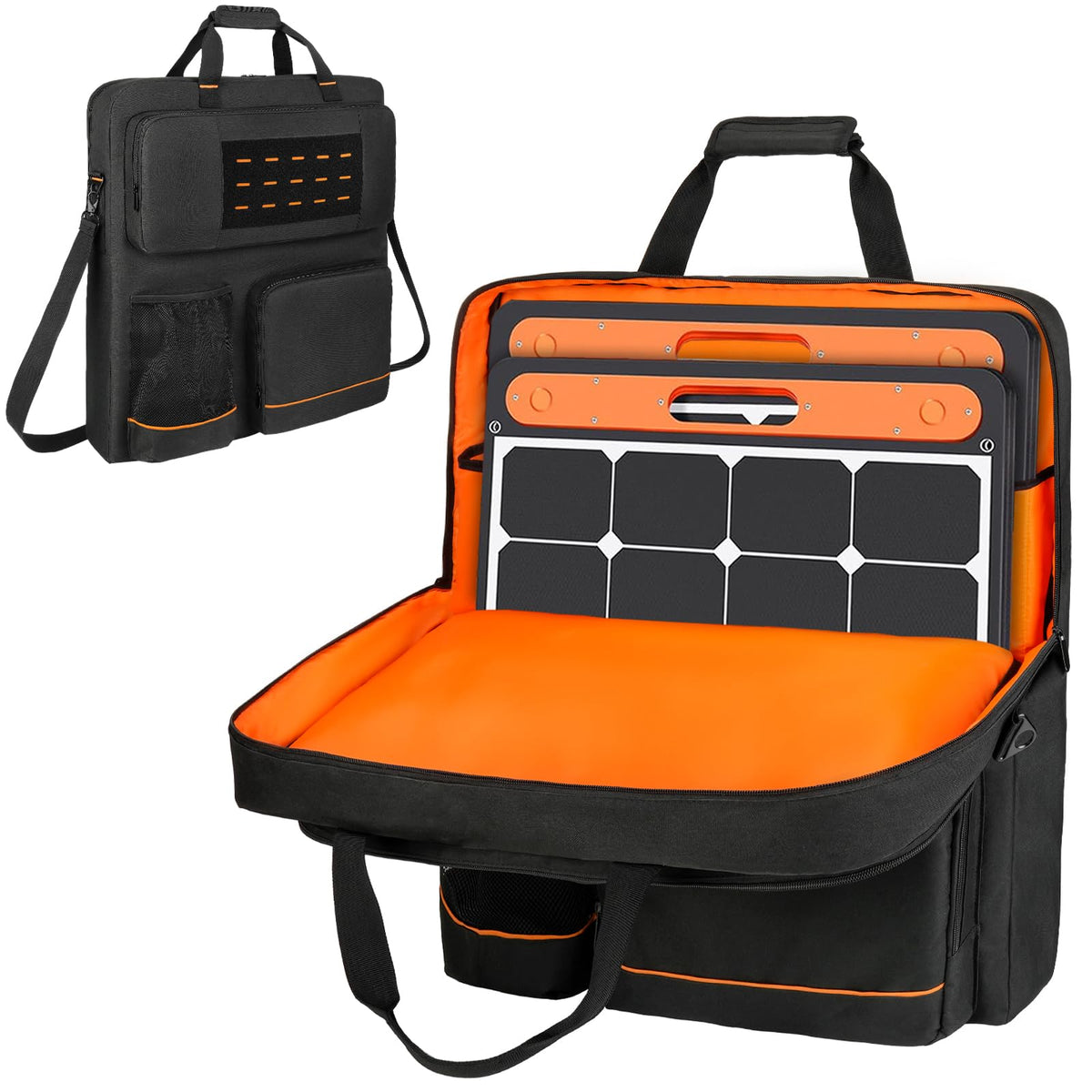 MRINCA front view closed bag showing secure protection and organized travel