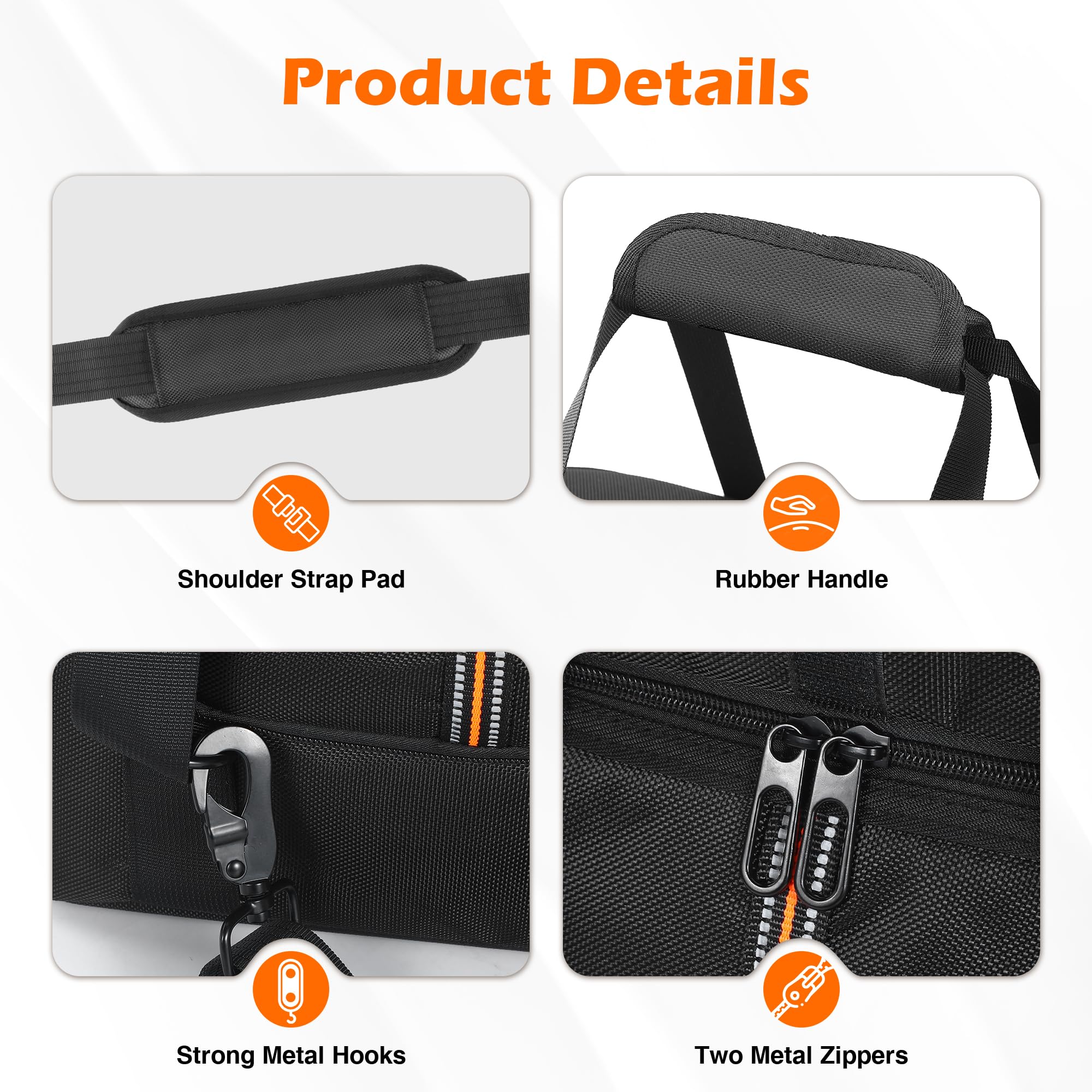 MRINCA interior organization pockets holding cables and accessories