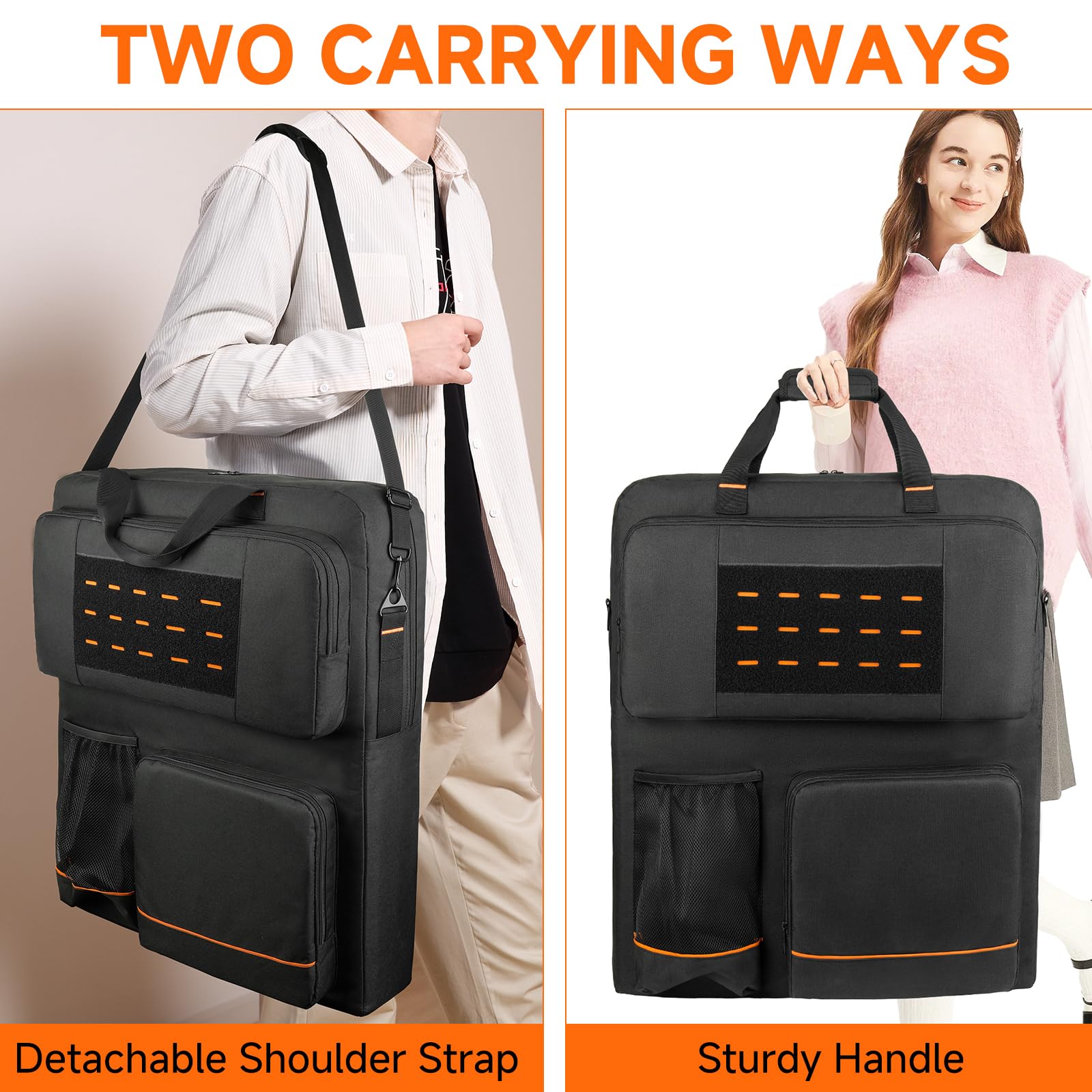MRINCA bag beside SolarSaga panel illustrating accurate size fit