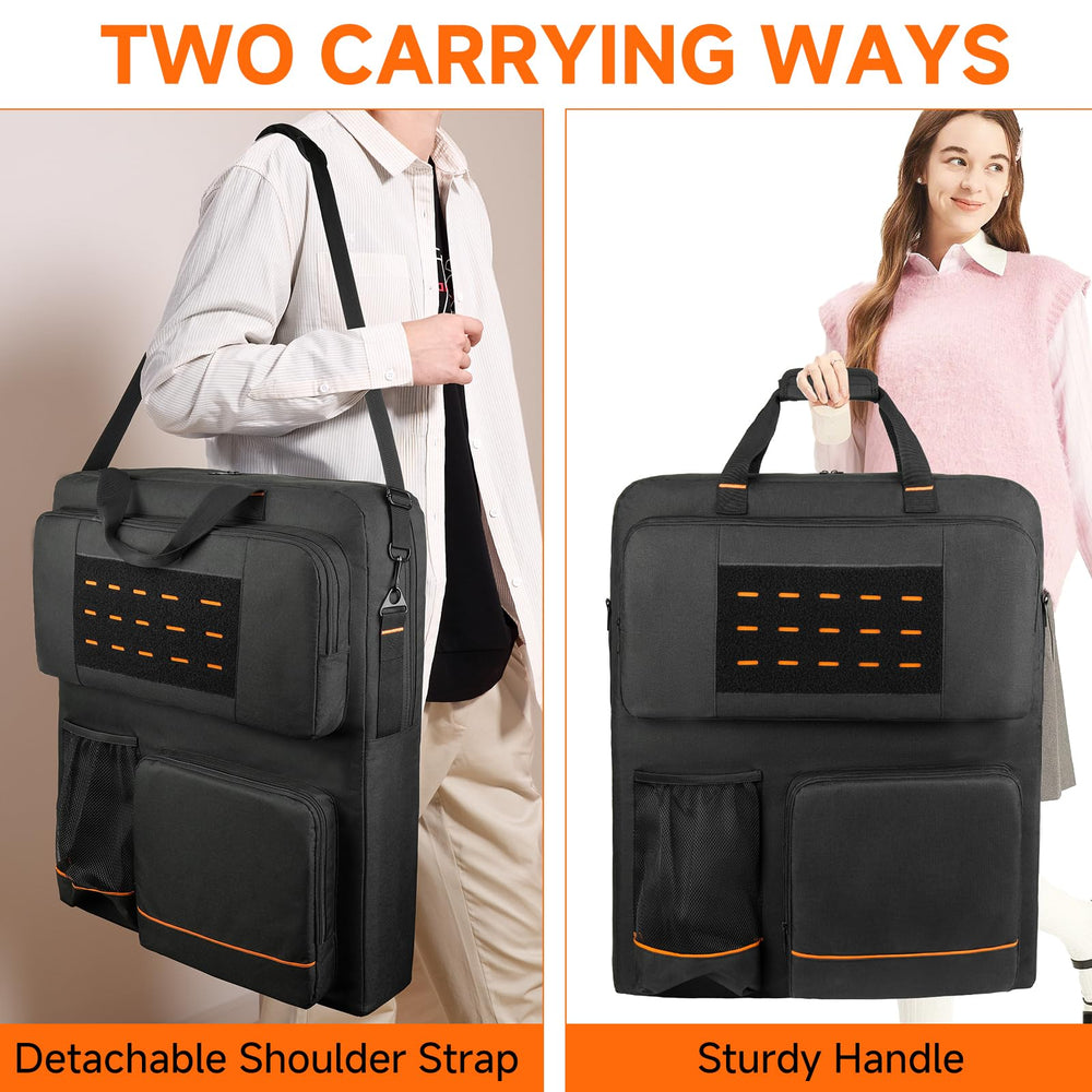 MRINCA bag beside SolarSaga panel illustrating accurate size fit