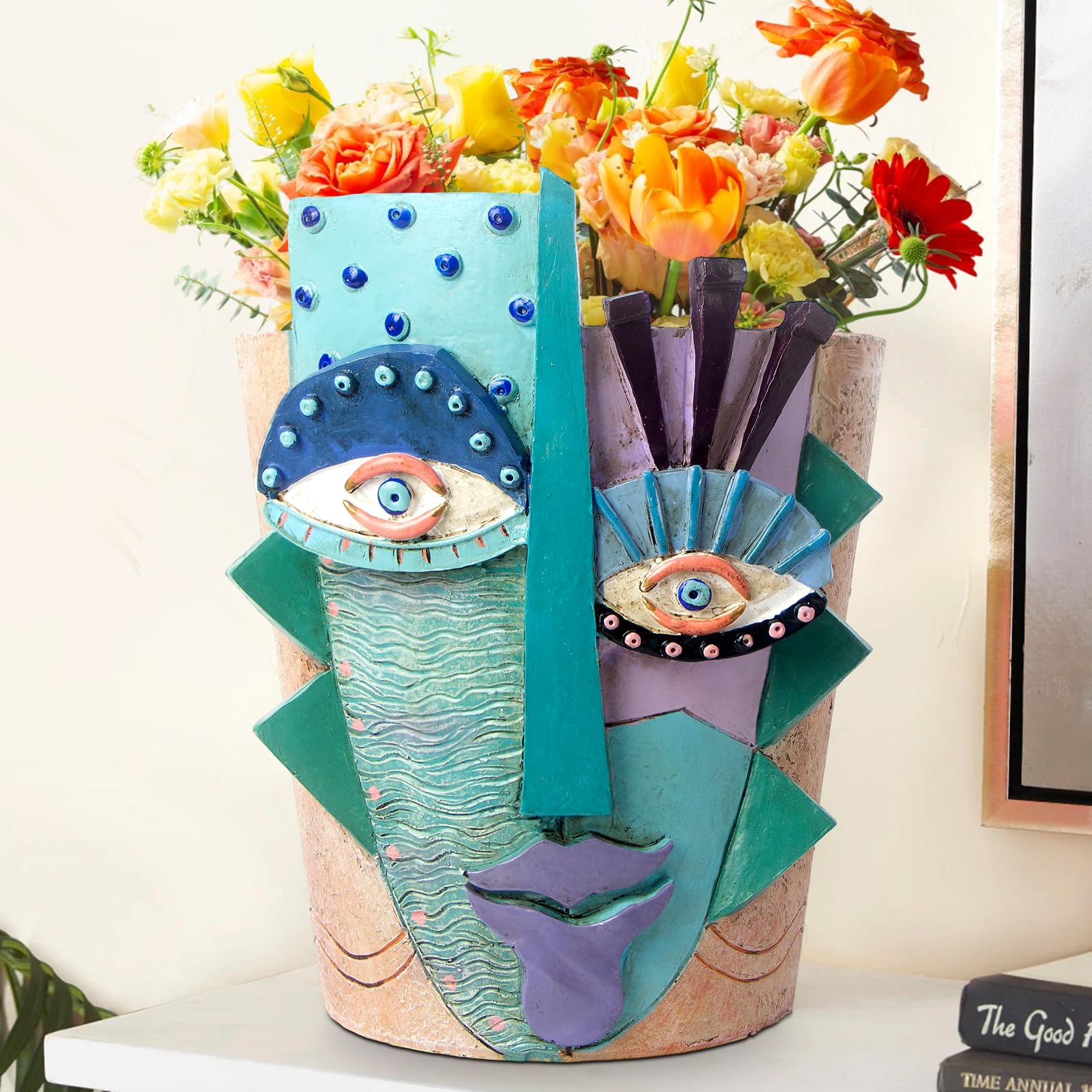 Mrlikale front view planter showing abstract face and visual impact