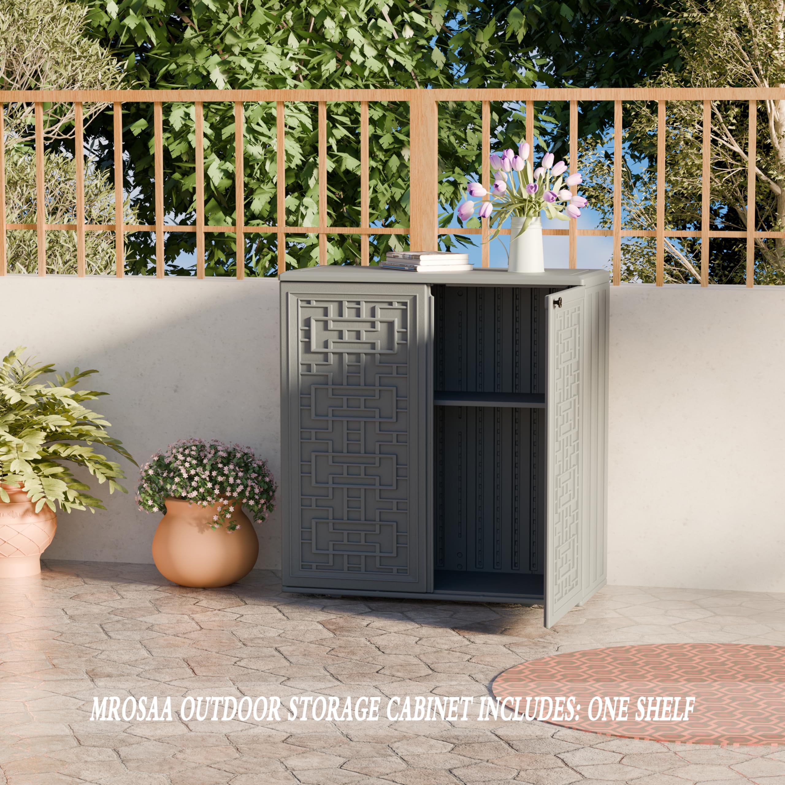 Mrosaa next to garden tools showing scale and convenient capacity