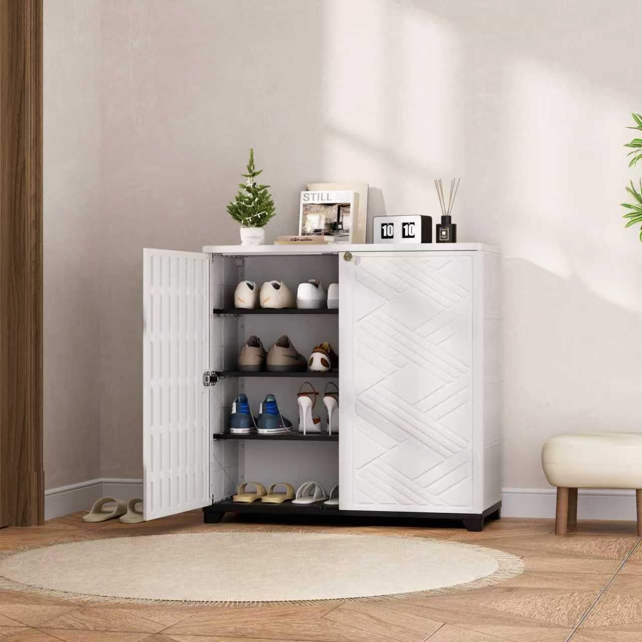 Mrosaa cabinet on patio illustrating tidy outdoor living benefit