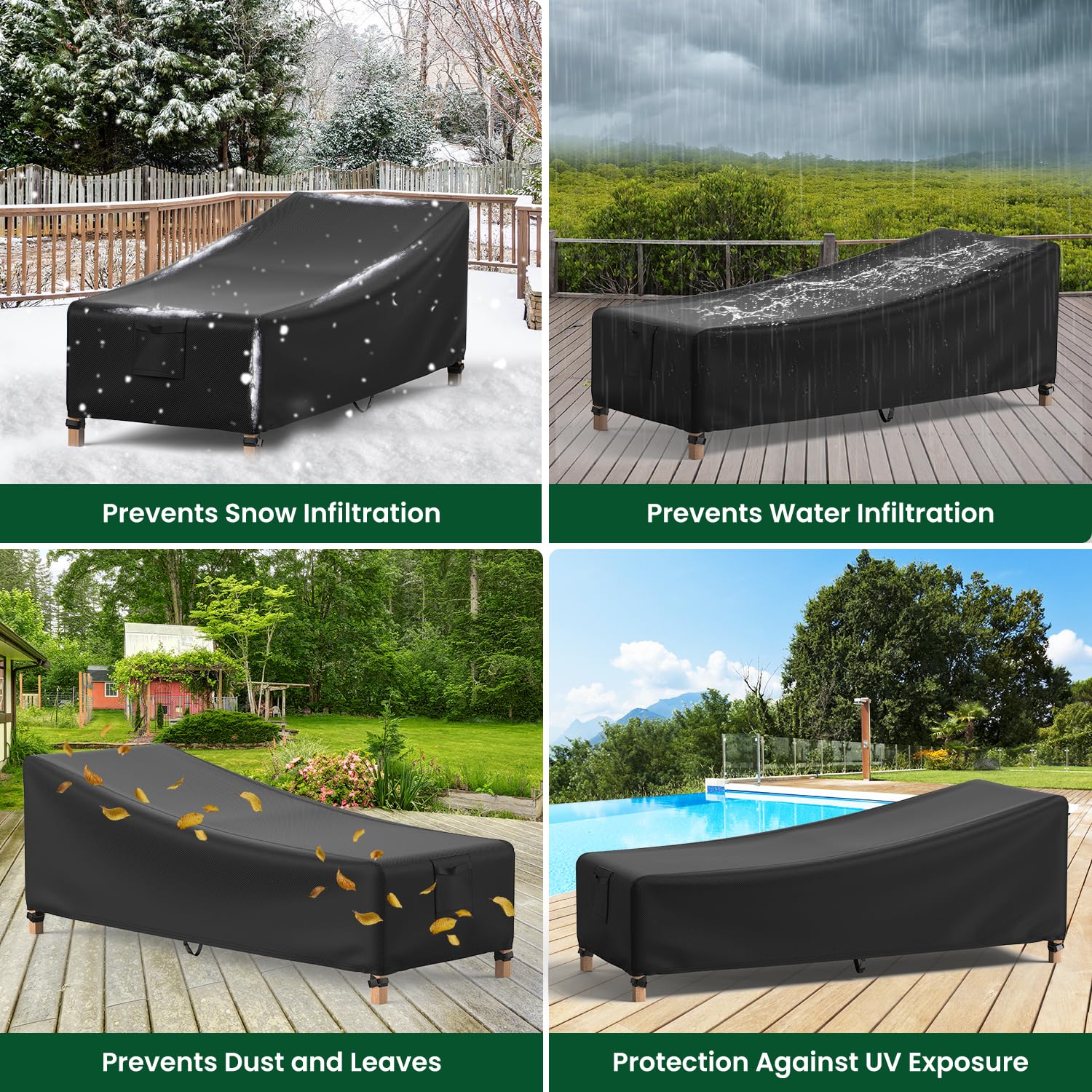 Mrrihand cover on a patio lounge demonstrating weather protection benefit