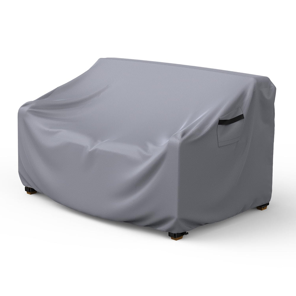Mrrihand front view of covered 2-seater sofa protecting cushions