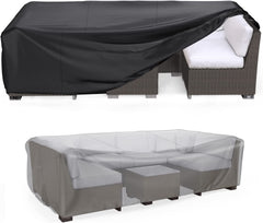 Mrrihand front view of full patio cover protecting furniture, keeps set dry