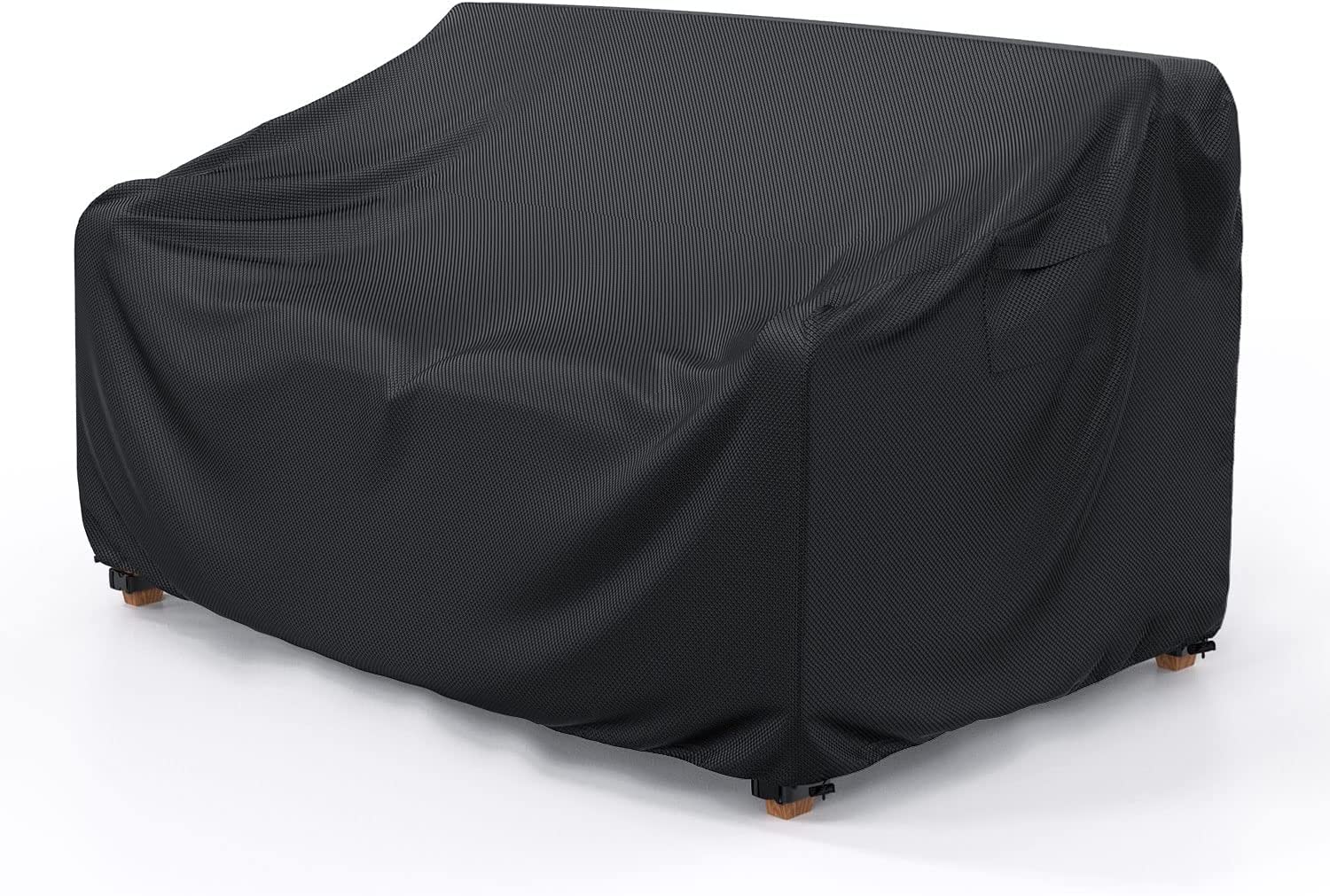 Mrrihand front view of sofa cover protecting three-seater sofa outdoors
