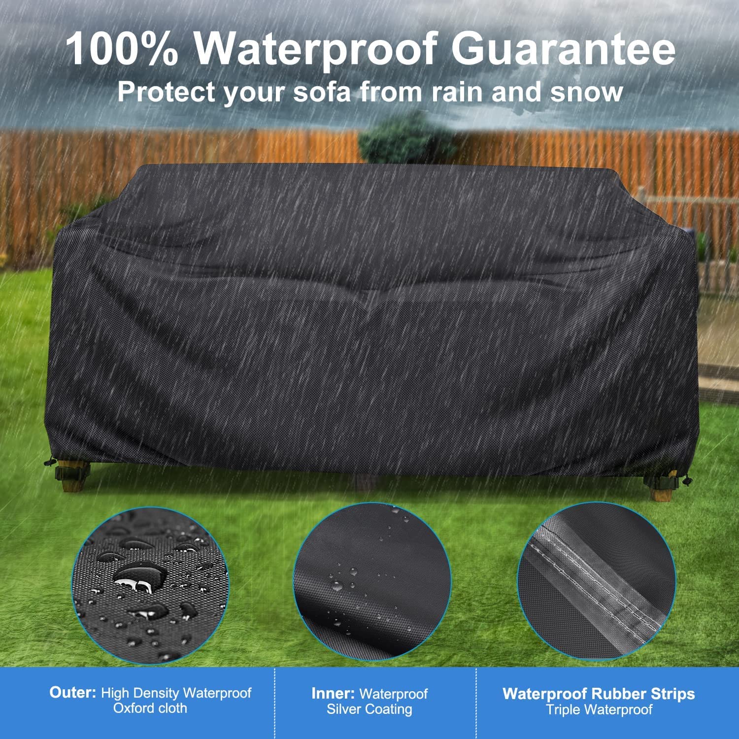 Mrrihand cover fitted on sofa showing accurate 78×42×32 inch fit
