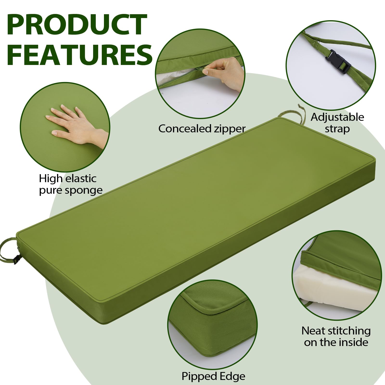 Mrsenloi foam cutaway showing single-piece 28D foam core for resilient, quick-rebound seating support