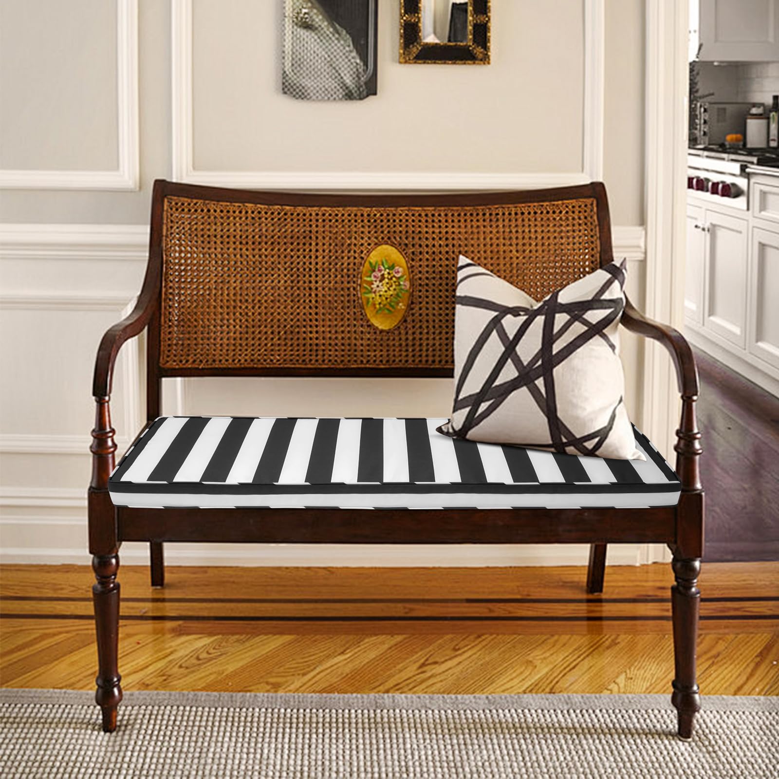 Mrsenloi cushion styled on porch with plant accents demonstrating versatile décor match