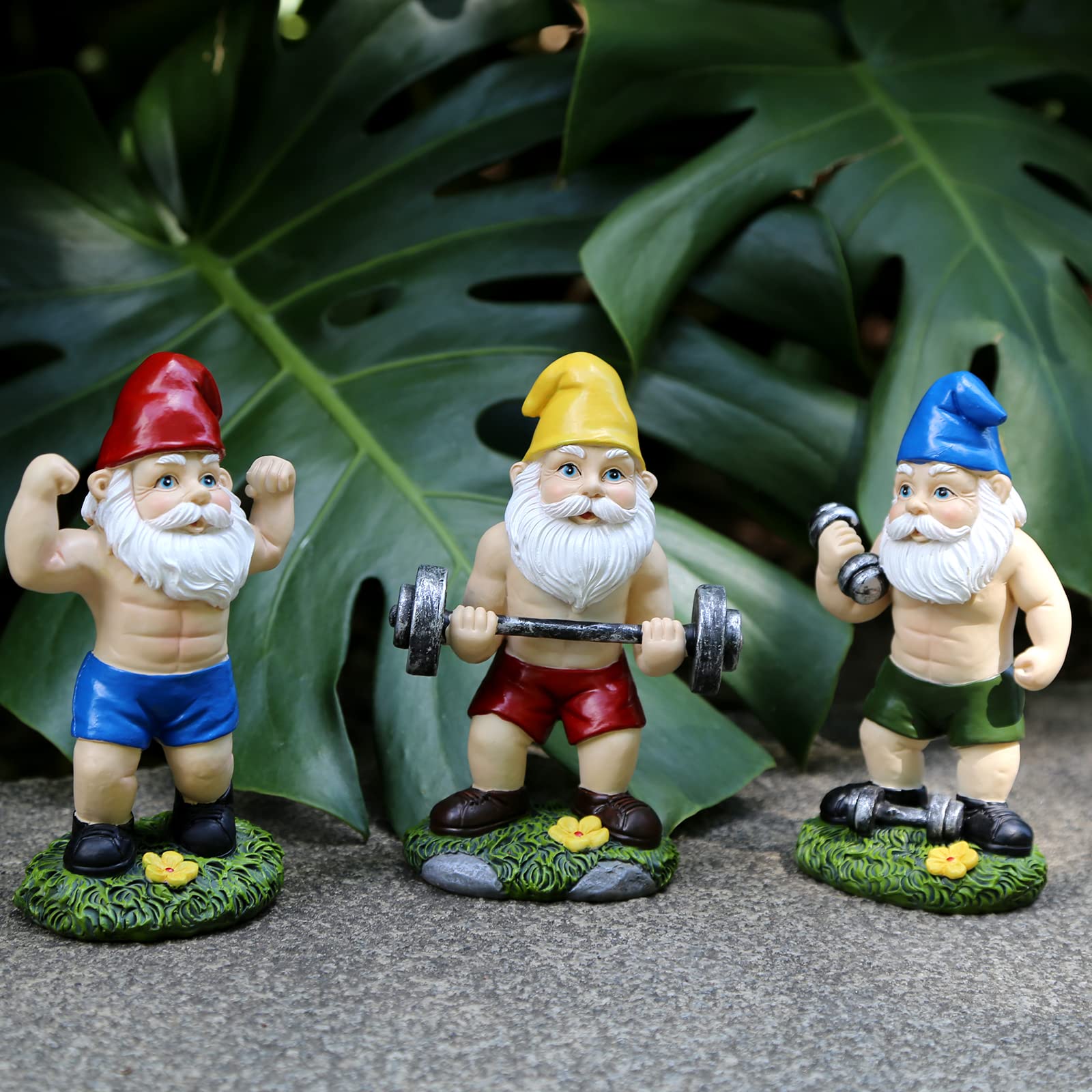Mrsivrop gnome set next to a ruler showing compact scale for easy placement