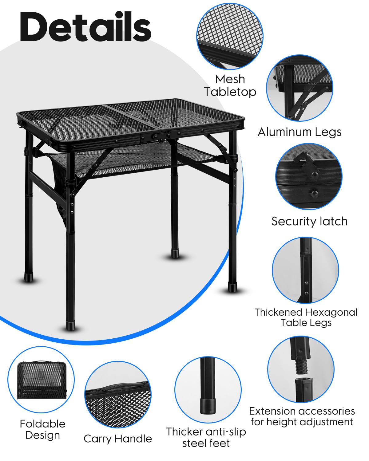 MSDADA table next to backpack showing size and travel-friendly scale