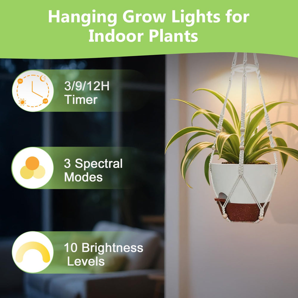 MSFON LED grow light turned on demonstrating adjustable supplemental light benefit