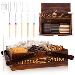 MSHUNKEJI front view of wooden caddy with handles for easy transport