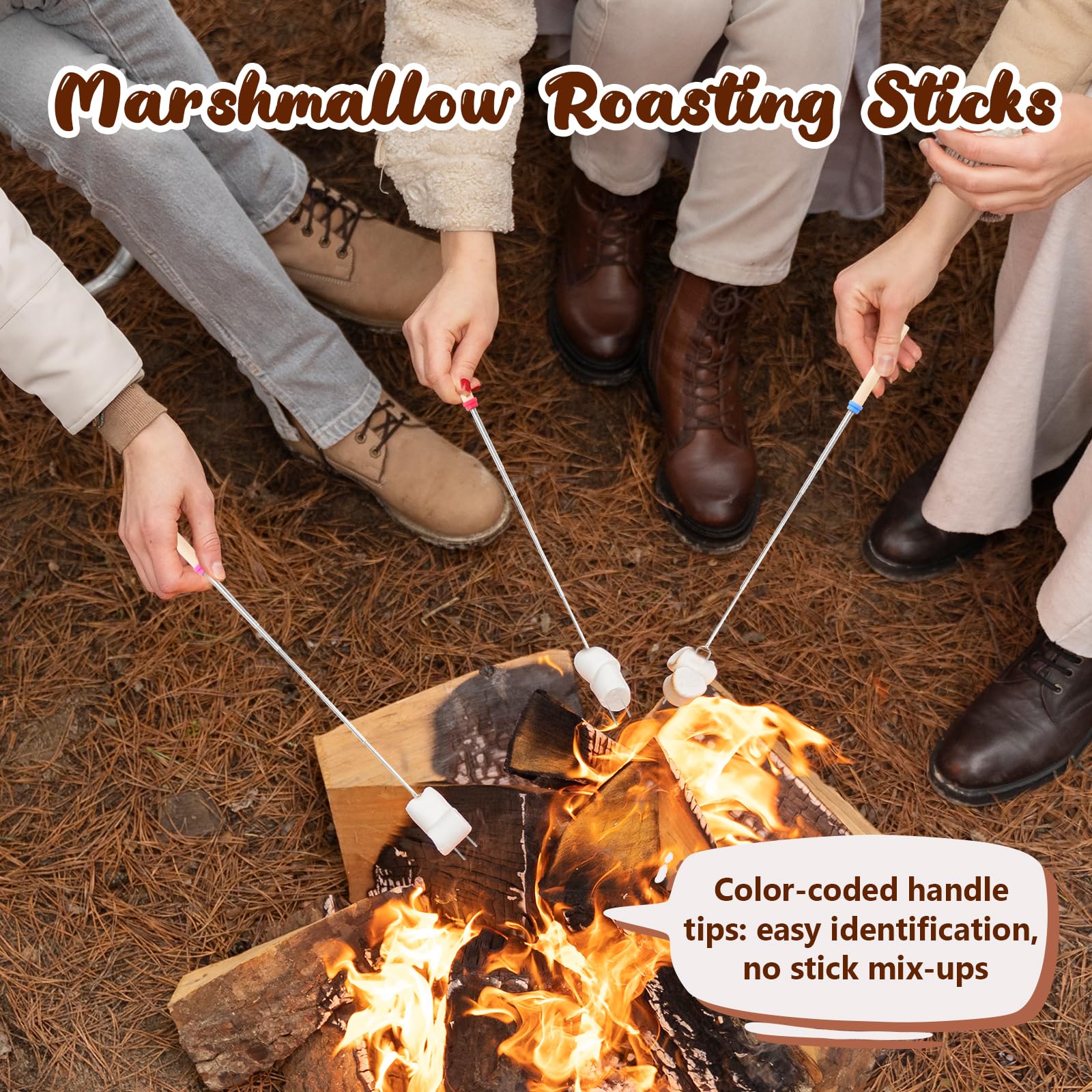 MSHUNKEJI lifestyle scene making s'mores at a campfire for family fun
