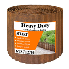 MTART front view of pre-rusted corrugated edging showing rustic appeal and instant character