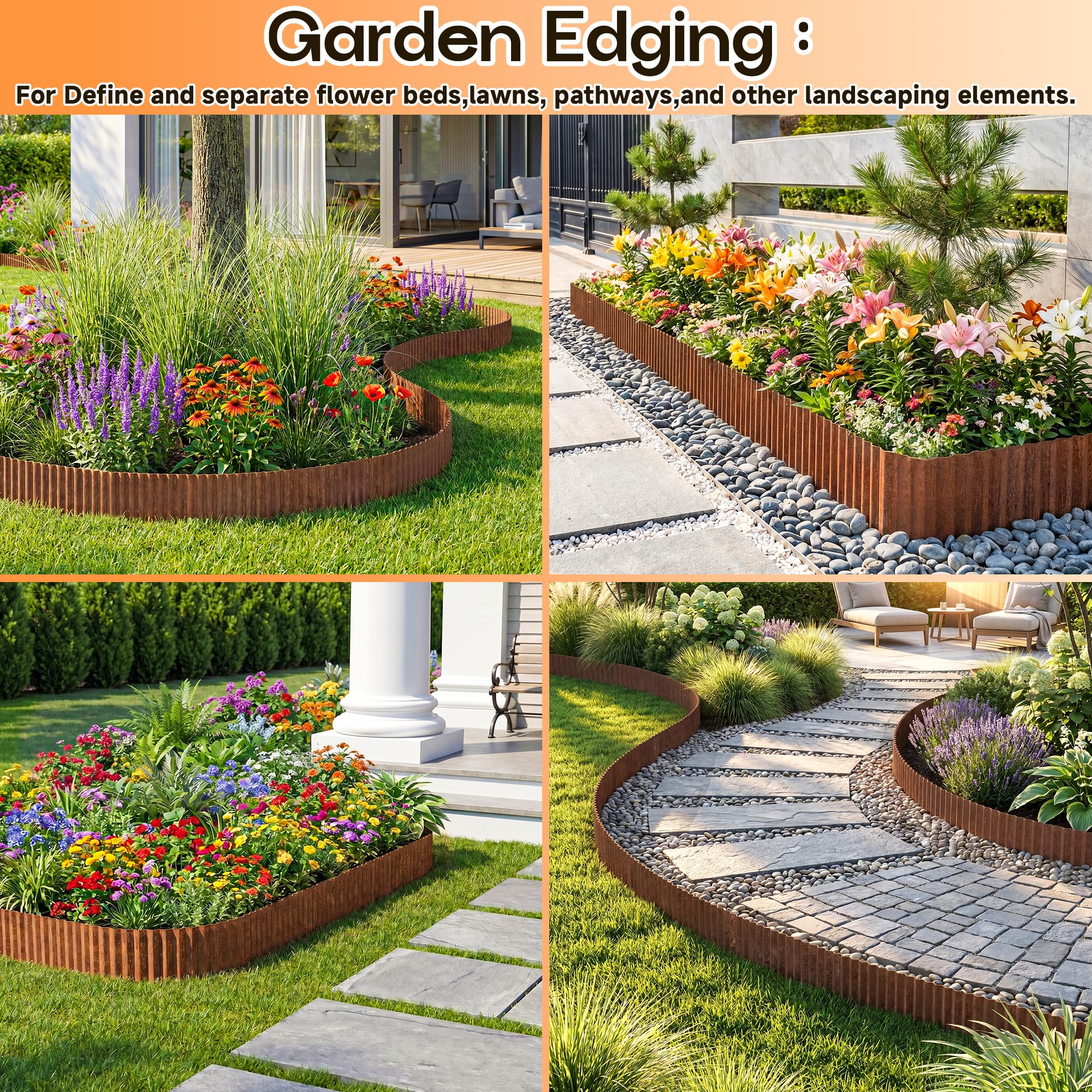 MTART garden scene with edging defining lawn and beds for a polished landscape look