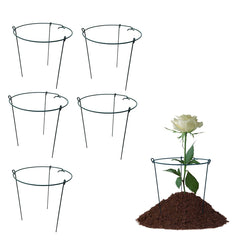 MTB Garden front view of five peony rings showing durable support and tidy beds
