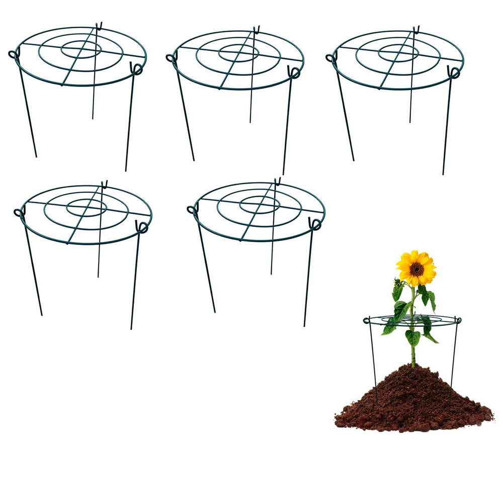 MTB Garden front view of green peony cage showing ring and legs for tidy support