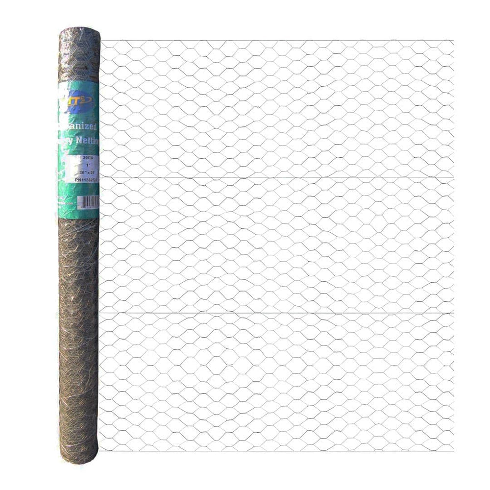 MTB Supply front packaging of galvanized chicken wire showing product and size for quick identification