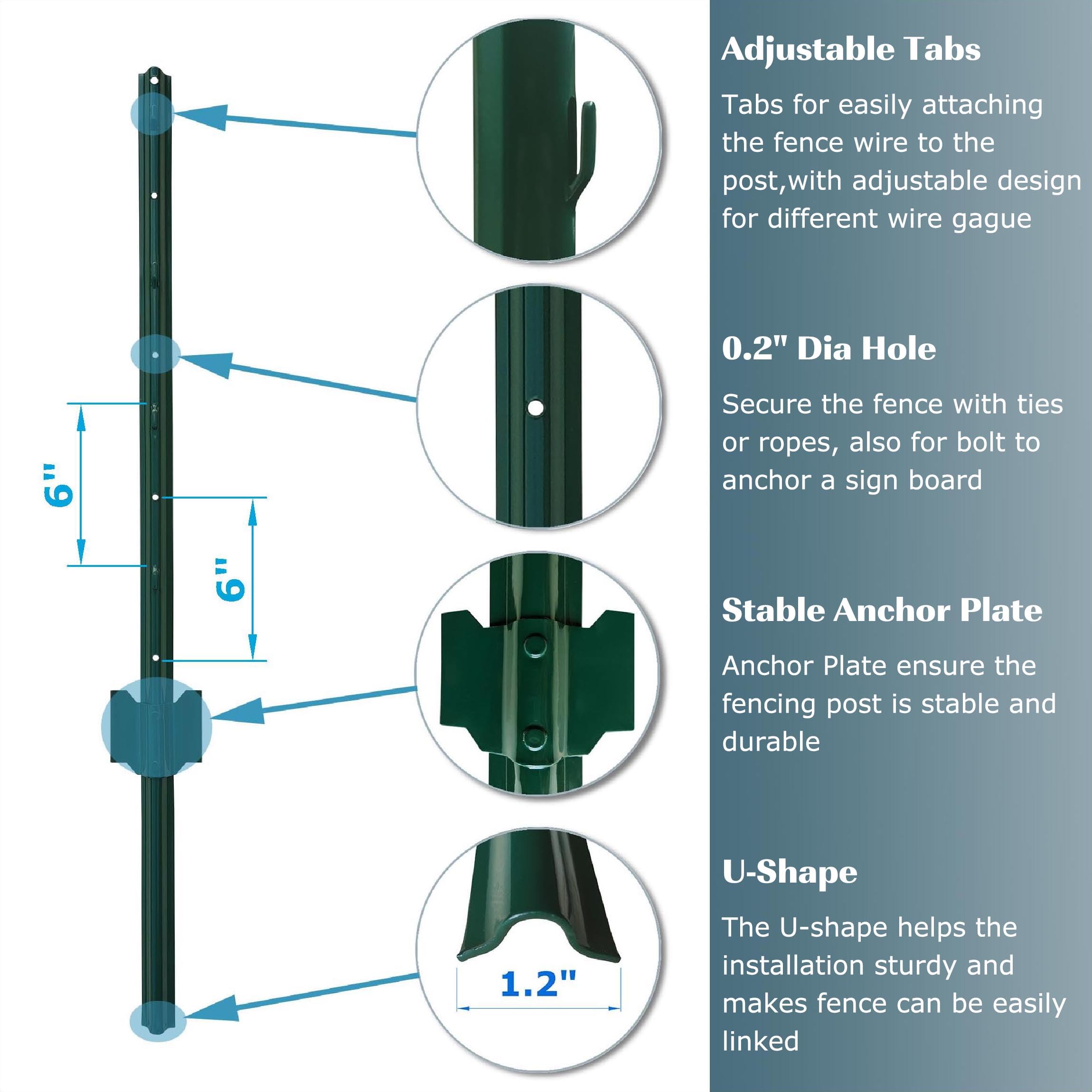 MTB Supply close-up of riveted anchor plate and spade showing stable ground hold benefit